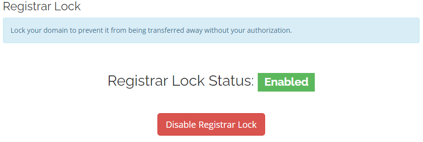Disable Registrar Lock